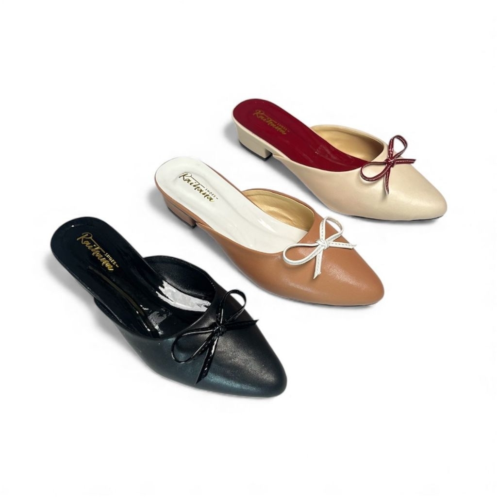 Sandal selop wanita model kekinian buat kondangan mules hak 3cm acara pesta