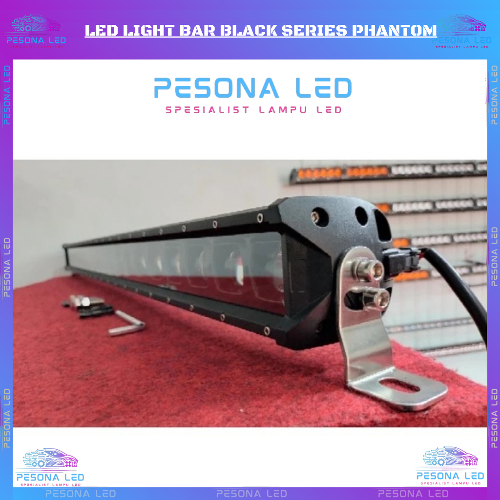 Premium led light bar black series phantom panjang 105 cm 400 W 9D Lens led bar lampu soot tembak