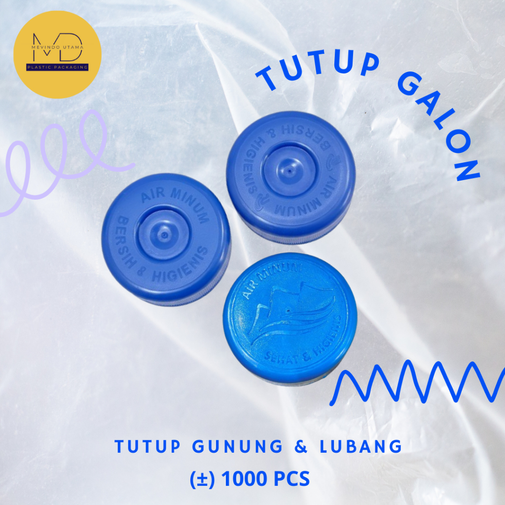 TUTUP GALON 1000pcs ISI ULANG TERMURAH LUBANG & GUNUNG 19 LITER