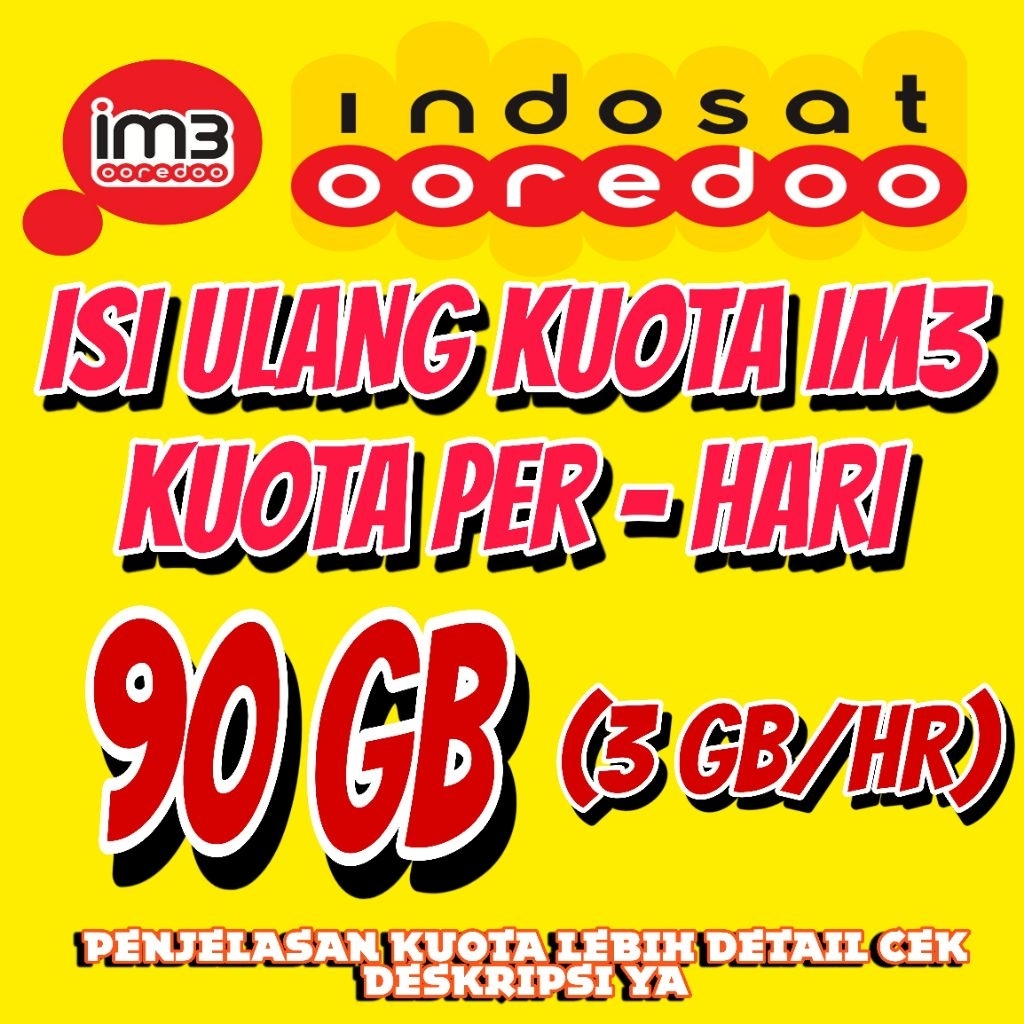 ISI ULANG KUOTA FREEDOM INDOSAT 90 GB BULANAN MURAH PROSES CFPAT