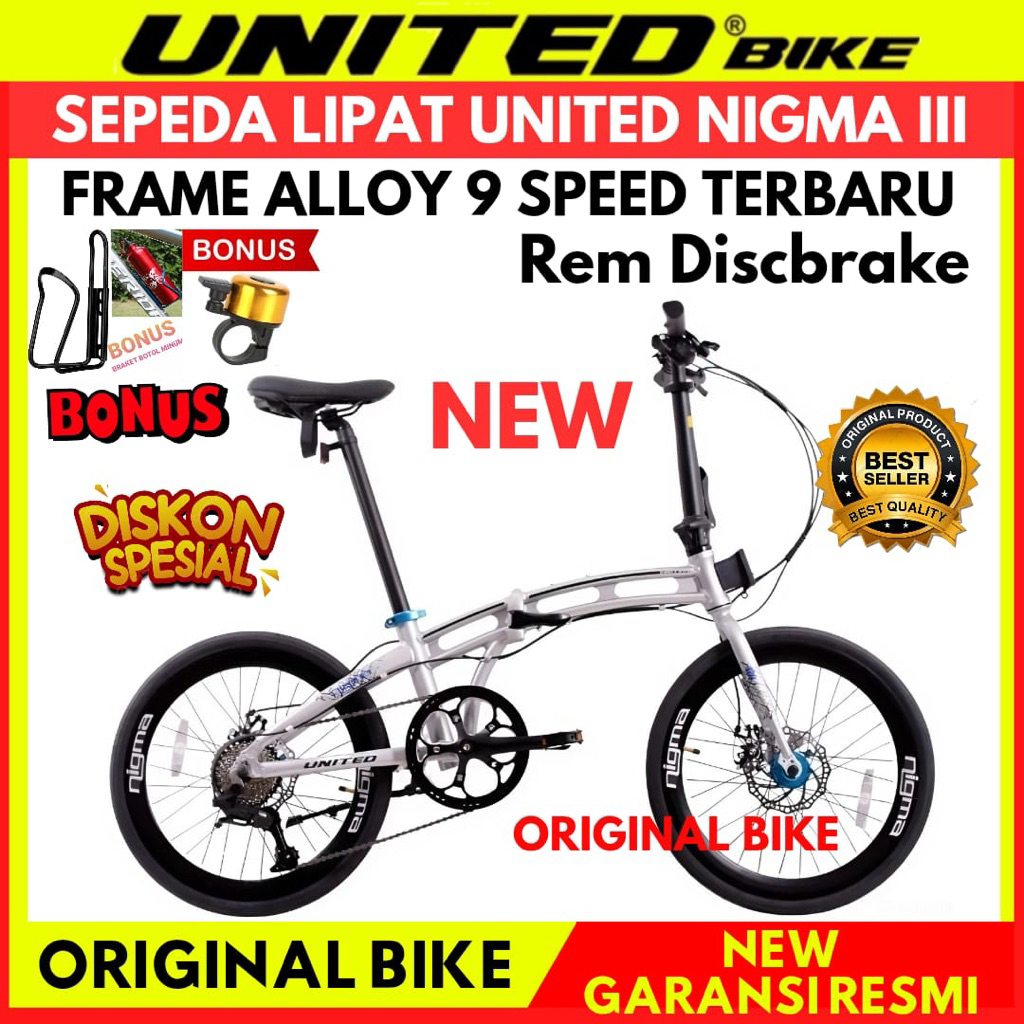 Sepeda Lipat 20 Folding Bike United Nigma III Terbaru