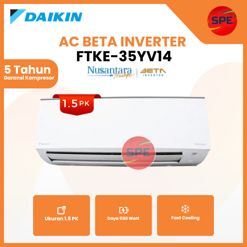 AC DAIKIN 1.5 PK BETA INVERTER FTKE-35YV14/FTKE35YV14 (GARANSI RESMI MEDAN)