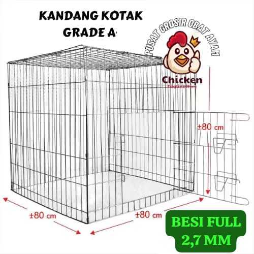 Kandang Galvanis / kurungan ayam galvanis KOTAK 80x80x80 CM