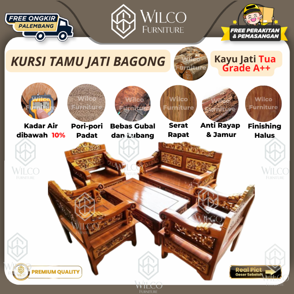 Kursi Tamu Jati 2111 Bagong | Kursi Ukiran Jati jepara Bagong