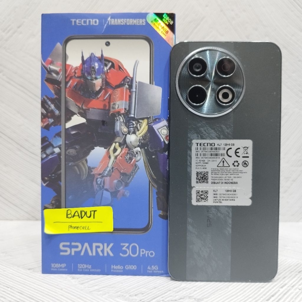 TECNO SPARK 30 PRO 4G 8/256GB 8/128GB HP BEKAS SECOND FULLSET