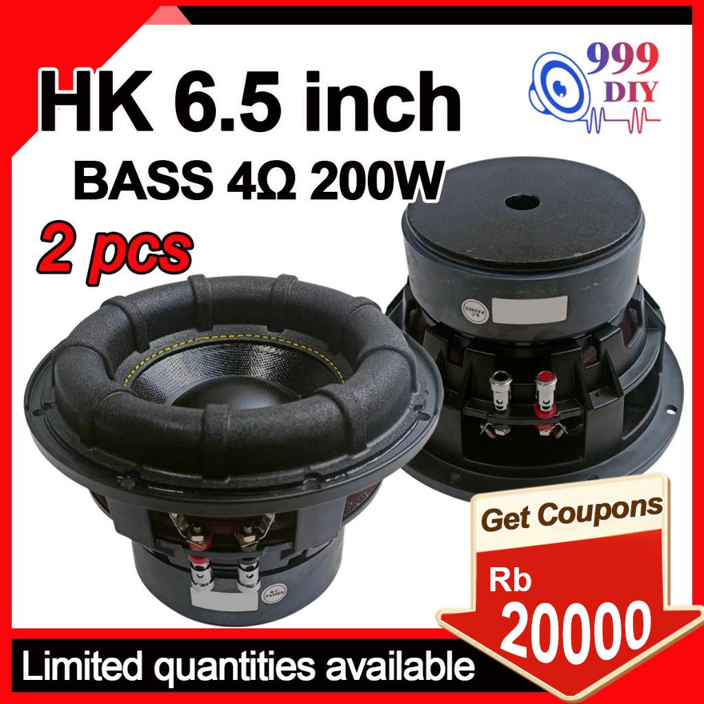 999DIY HK 6.5 inch 4ohm 200W Subwoofer  bass speaker subwoofer 6.5 car speaker subwoofer speaker DIY