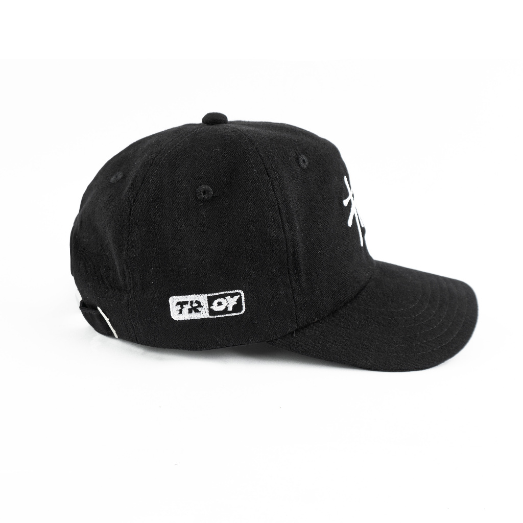 [Free Box] Troy Company Baseball Polo Cap Black Wildstyle - Topi Polo Baseball Hitam BC 3463