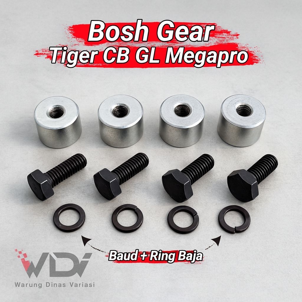 Bosh gear Tiger Revo Megapro Primus lama GL Pro max Drat full besi Baut baja