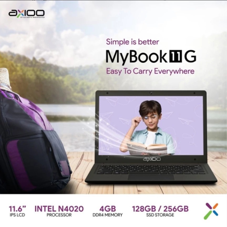 Axioo MyBook 11G Intel N4020 RAM 4GB SSD 256GB 11"HD windows 10 PRO
