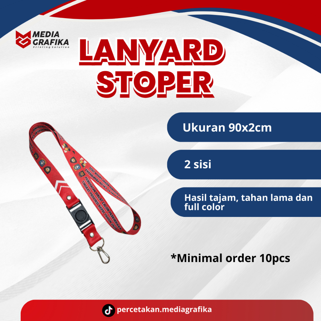 LANYARD CUSTOM STOPPER UKURAN 2x90cm