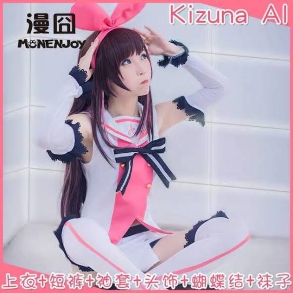 Kizuna Ai Cosplay Virtual Youtuber Fullset Cosplay