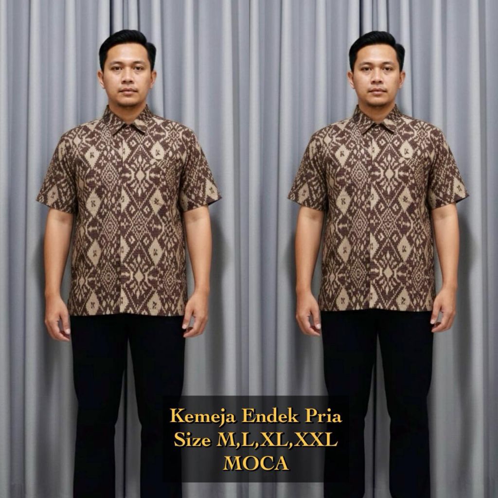 Kemeja Endek Pria Lengan Pendek