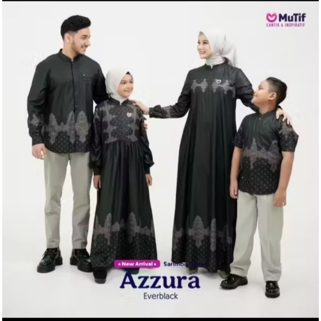 SARIMBIT MUTIF GAMIS AZZURA DAN AZZAM EVERBLACK
