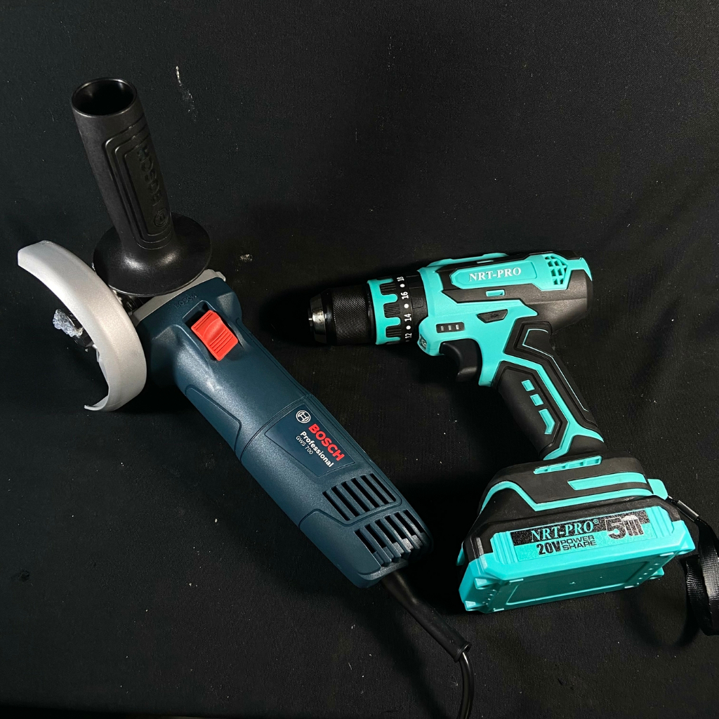 Paket Tukang BOSCH Mesin Gerinda Listrik GWS 700 Bor Baterai 20V Brushless NRT-PRO Impact Drill 10 M