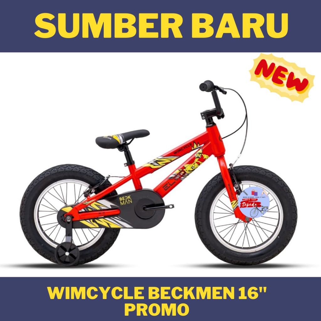 Wimcycle Beckman Elco BMX Anak 16" Red Futuristik