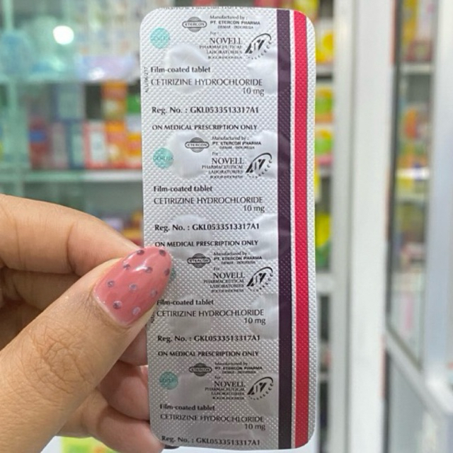 Cetirizine 10mg 10 tablet NOVELL