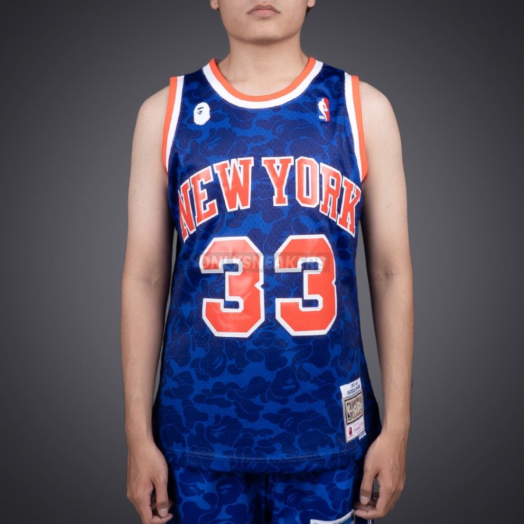 BAPE X MITCHELL NESS NEW YORK KNICKS EWING BLUE