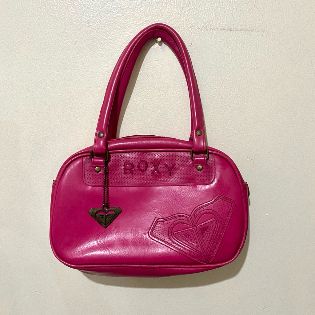 roxy pink fuchsia hand shoulder bag tas y2k vintage