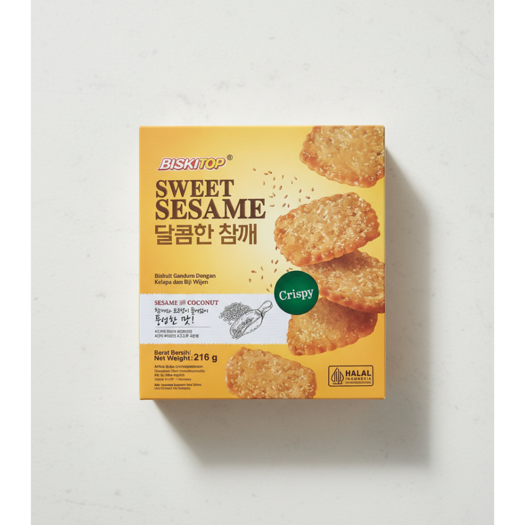 Biskitop Sweet Sesame  with Coconut 216gr / Biskitop Biskuit Sweet Sesame  216gr