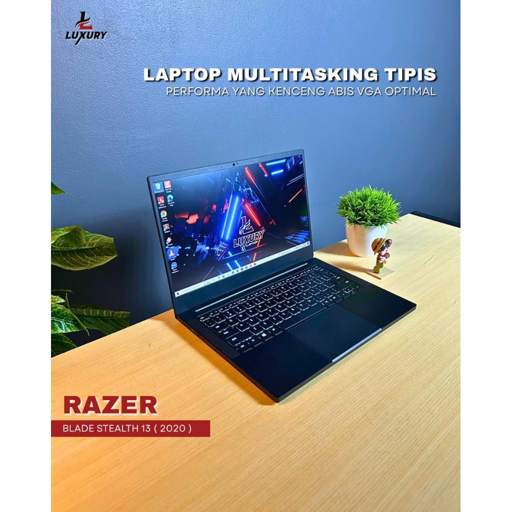 LAPTOP GAMING RAZER BLADE STEALTH 13 LATE 2020 11TH GEN CORE I7 NVIDIA GEFORCE GTX 1650TI RAM SSD SE