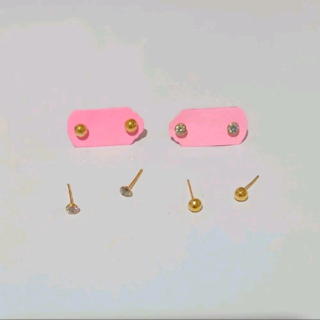 Anting Emas Tindik Bayi Mata & Pentol (Emas Asli 6K)