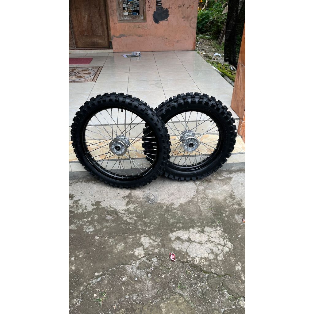 Roda Set KLX Trabas Ring 18/21 Tromol Supercopy Velg TDR Ban Primax Godzilla PNP D-Tracker 150