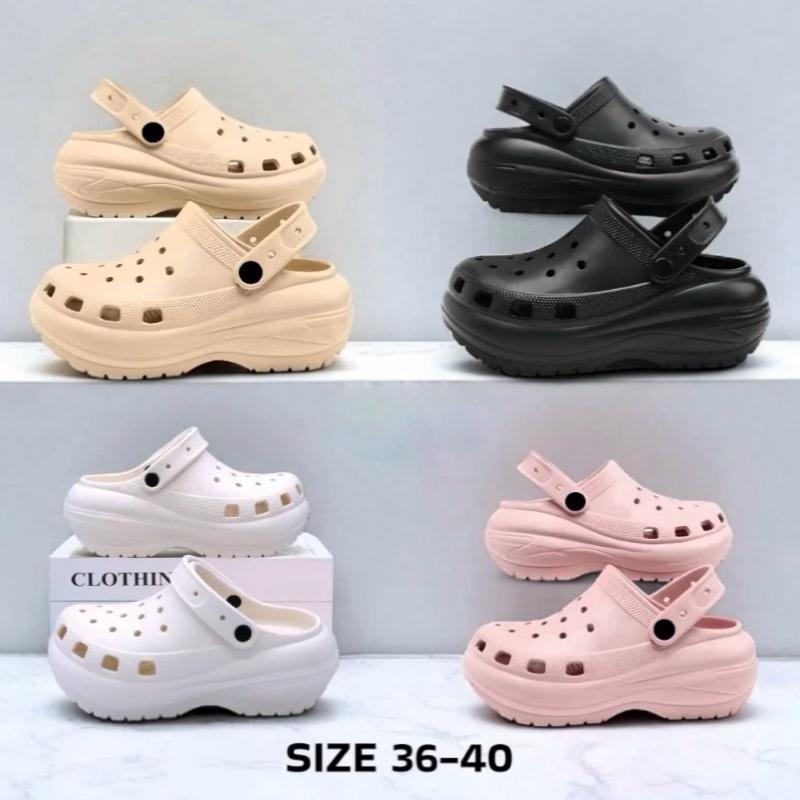 Sandal Baim Wanita Pria Korea Style Tinggi 7 cm Sendal Kodok Fuji Wedges Mules Classic Crush Clog Ce