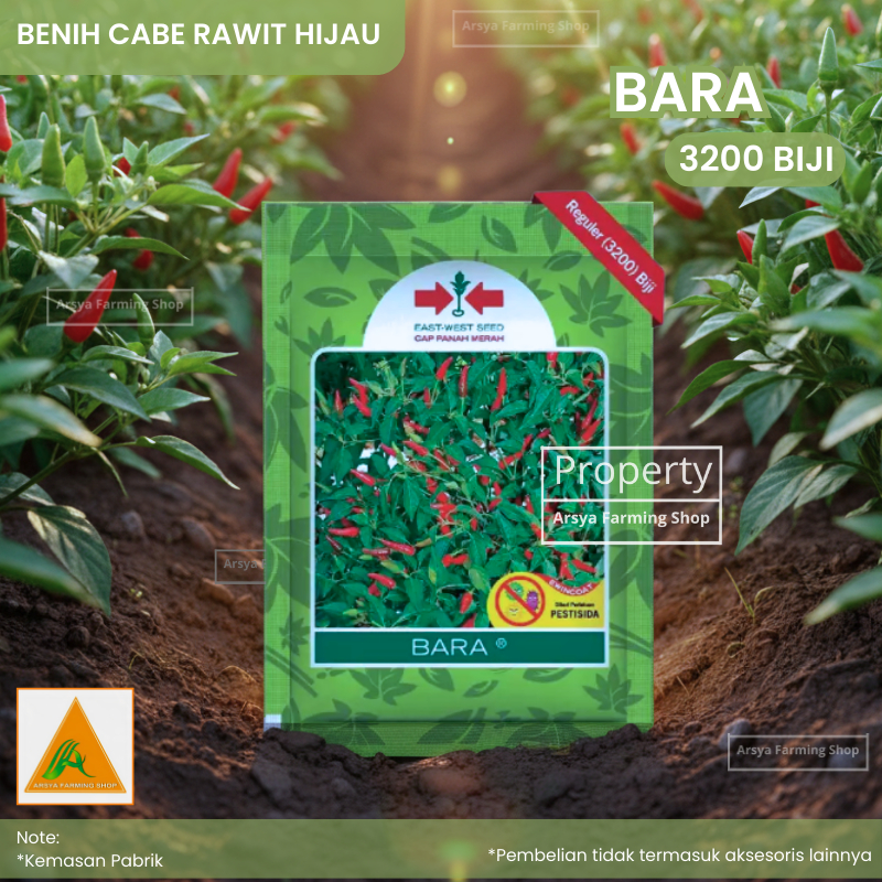 Cap Panah Merah Benih Cabe Rawit Hijau Bara 3200 Biji