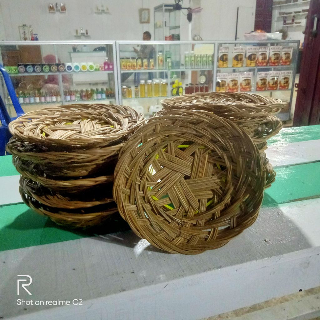 Piring Lidi Kelapa Khas Sumbar 6pcs/Piring Anyaman Lidi Ramah Lingkungan/Piring Lidi Parco