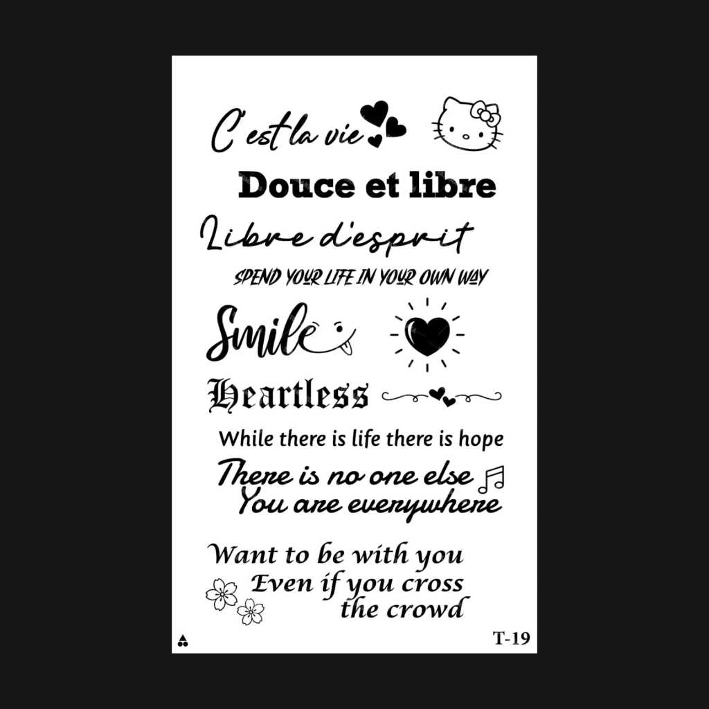 TM-Sticker tattoo temporary semi permanen Tulisan 19