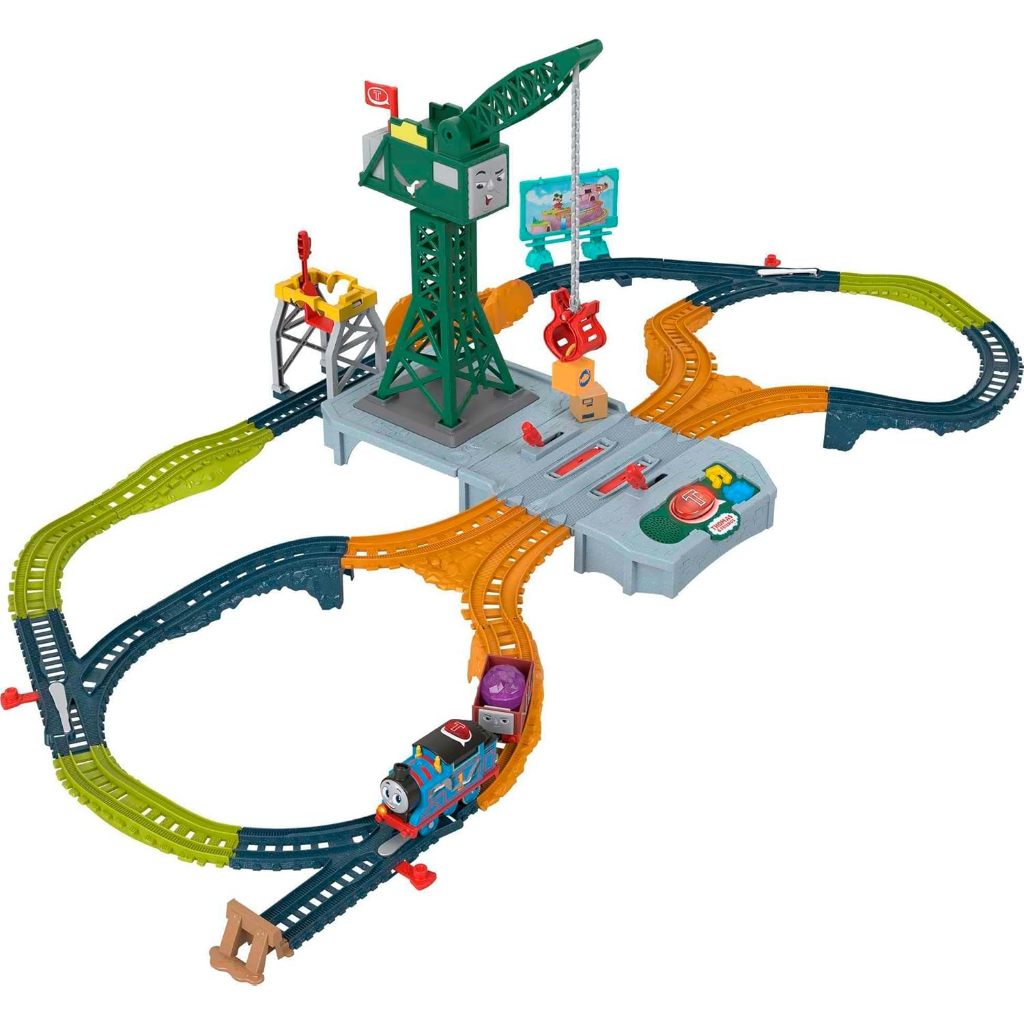 Thomas & Friends Motorized Toy Train Set Talking Cranky Delivery Track