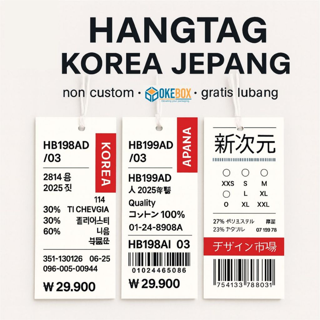 60 PCS hangtag handtag hang tag Hangtag LABEL Baju Korea Jepang | Label Harga Siap Pakai
