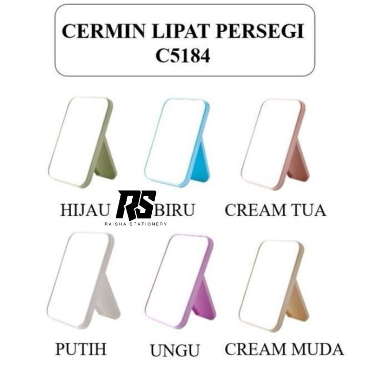 DHL GROSIR Cermin Lipat Persegi Kaca Mini Persegi Aesthetic Cermin Kecil Portable Standing Mirror Ka