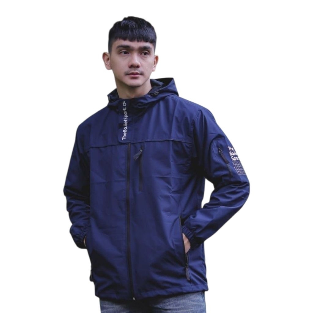 Jaket Windbreakers Waterproof Sport Navy