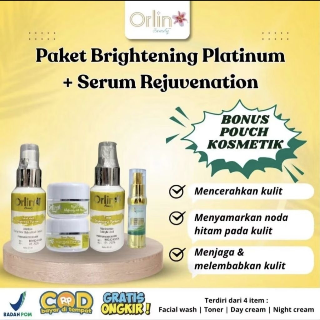 Paket brightening serum Orlin beauty /mencerahkan kulit /orlin beauty original /FREE HADIAH