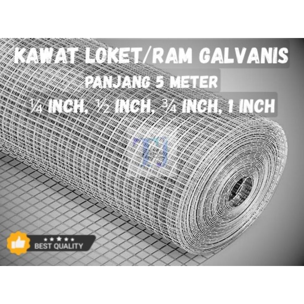 Kawat Ram / Kawat Loket / Wiremesh Galvanis Panjang 5 Meter, Lebar 90cm | Termurah | Terlaris | Jaka