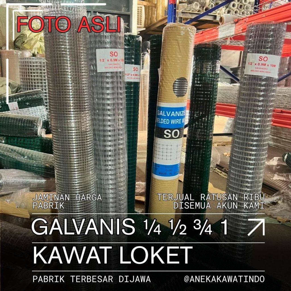 KAWAT LOKET GALVANIS 3/4" LUBANGAN 20x20MM