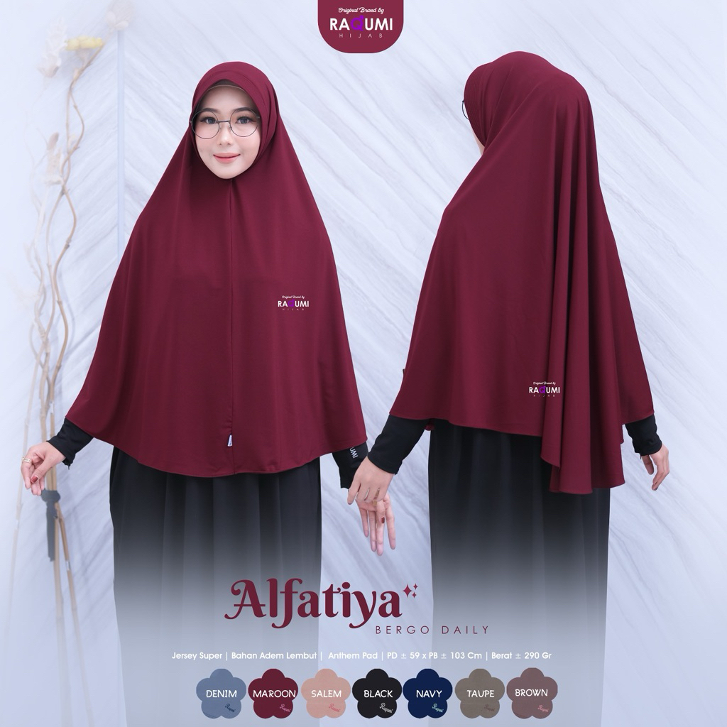Alfatiya Bergo Daily Hijab Original Raqumi Alfatiya Raqumi Hijab Jersey Hijab Instant Daily Alfatiya