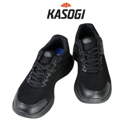 Kasogi Ludwig Sepatu Sneakers Sekolah ukuran besar 45-46 Sneaker Kasual Pria Hitam Polos Jumbo