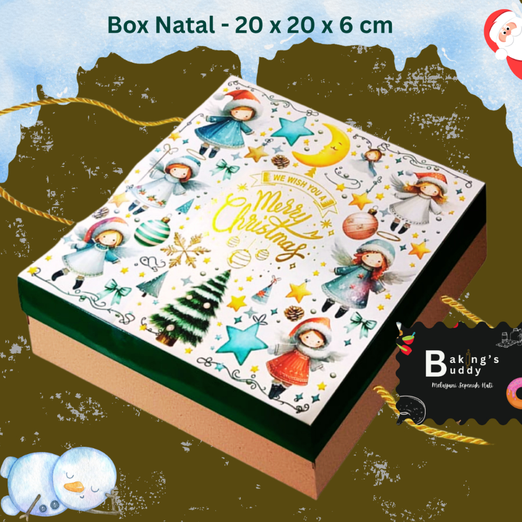 Kotak Dus Natal Christmas Box 20x20x6 cm
