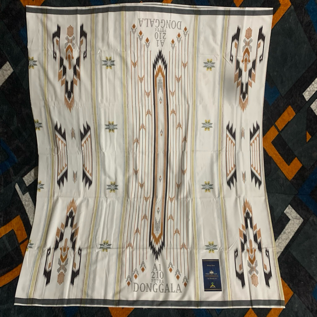 SARUNG PUTRA DONGGALA RAYON PREMIUM SONGKET SKT PUTIH