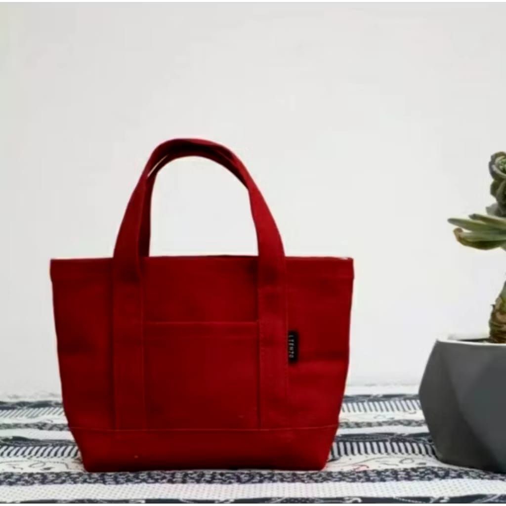 Tote Bag Wanita Totebag kanvas polos mini Tas Bahu Wanita Remaja Kekinian