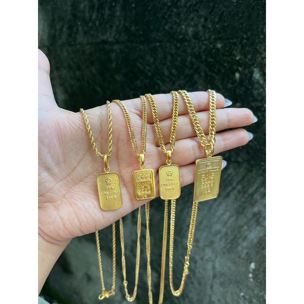 kalung batangan mulus / kalung batangan 1gr / kalung batangan 10gr / kalung lapis emas