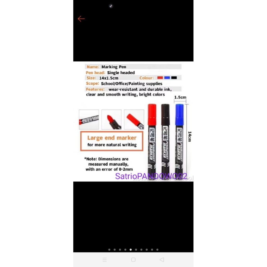 Spidol permanen ada 3 warna merah,biru , hitam