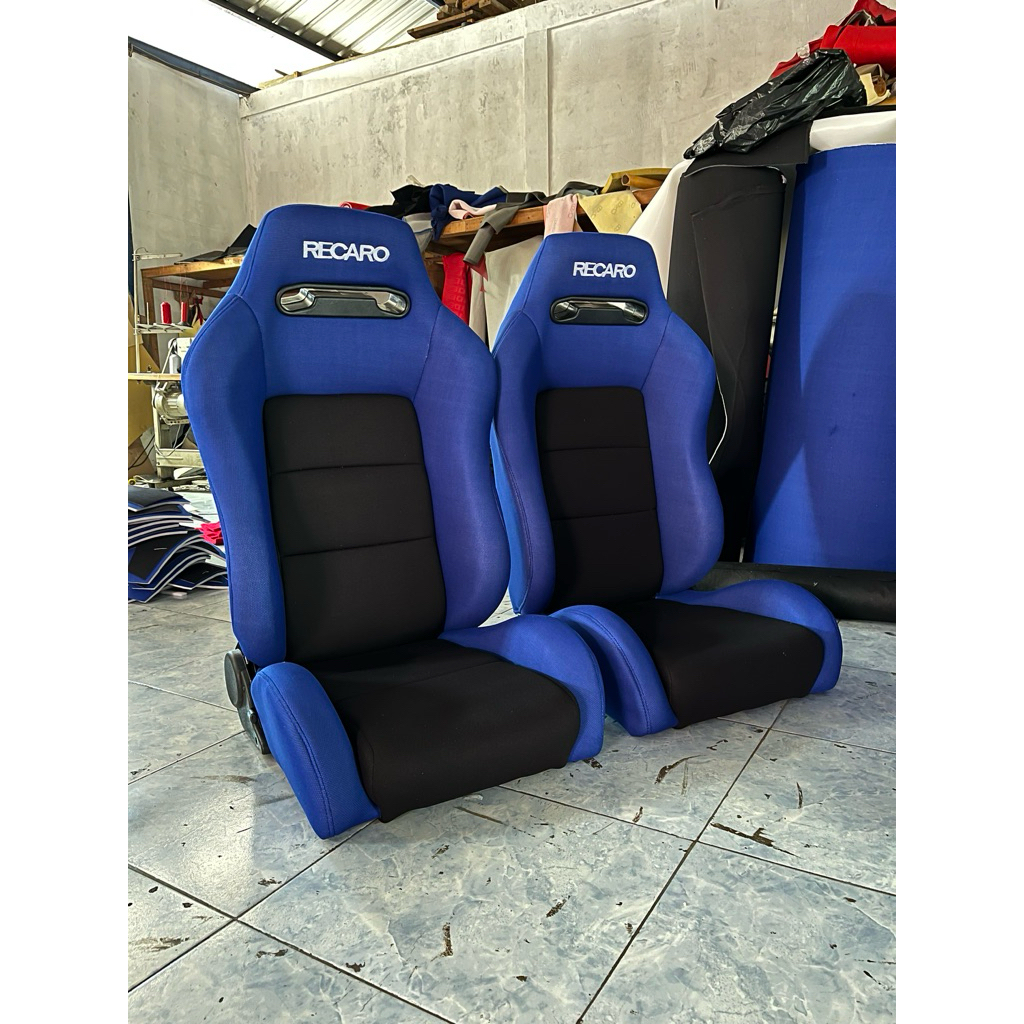 jok mobil racing recaro sr3 biru hitam/jok mobil balap universal