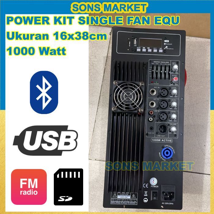 NEW POWER KIT KIPAS MESIN KIT SPEAKER AKTIF BLUETOOH USB 1000 Watt 12in 15in 12 inch 15 inch