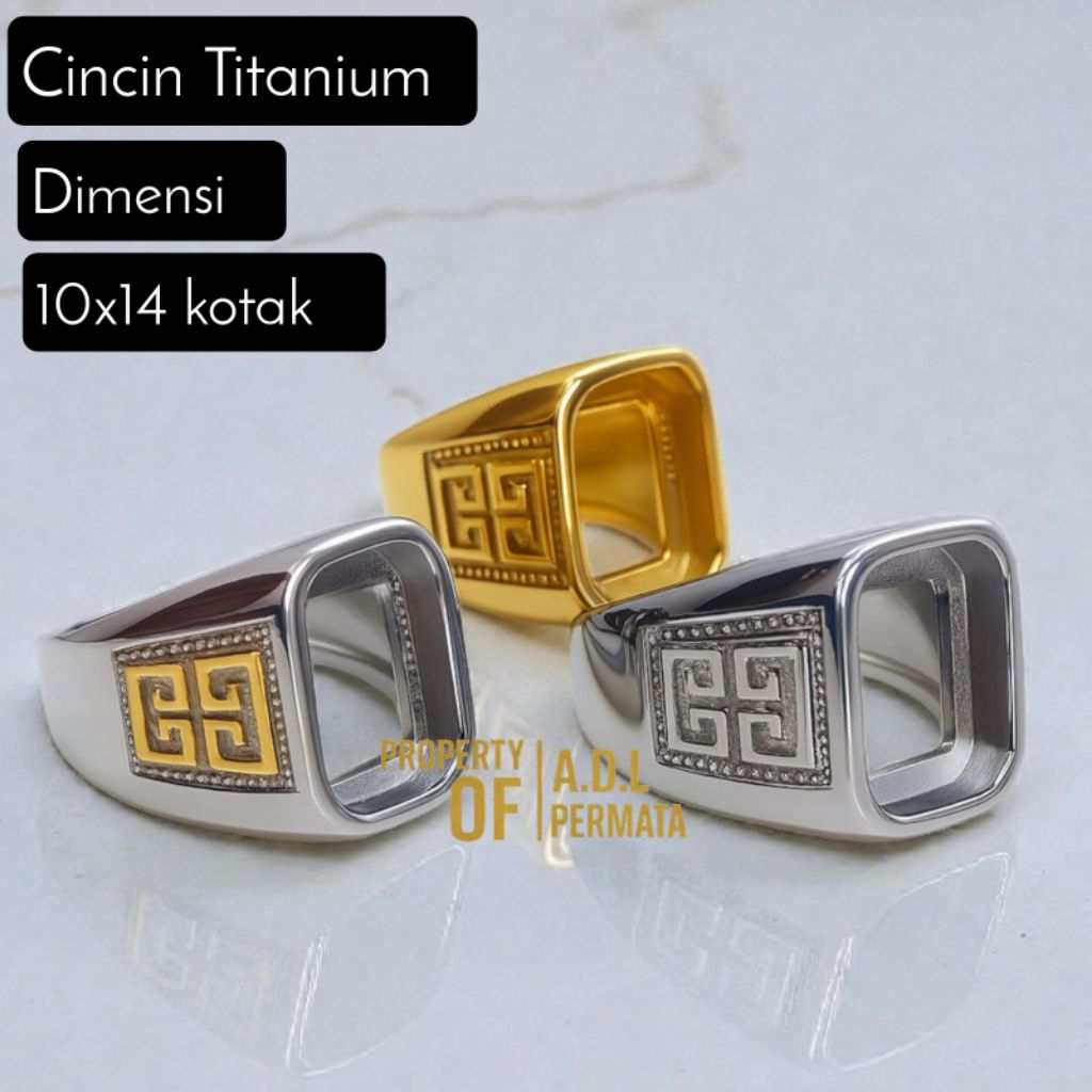 CINCIN RING EMBAN TITANIUM DIM 10X14 KOTAK