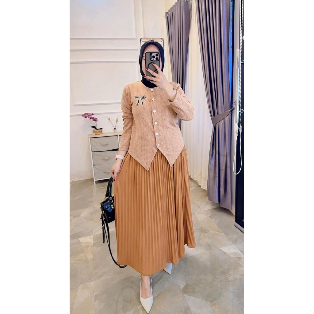 ayang store_setrok atasan cantik kancing kaos knit terbaru