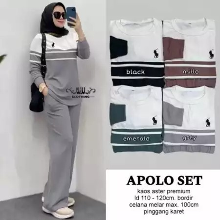 ONE SET APOLO JUMBO / SETELAN WANITA BAHAN CRINGKEL AIRFLOW JUMBO TERBARU