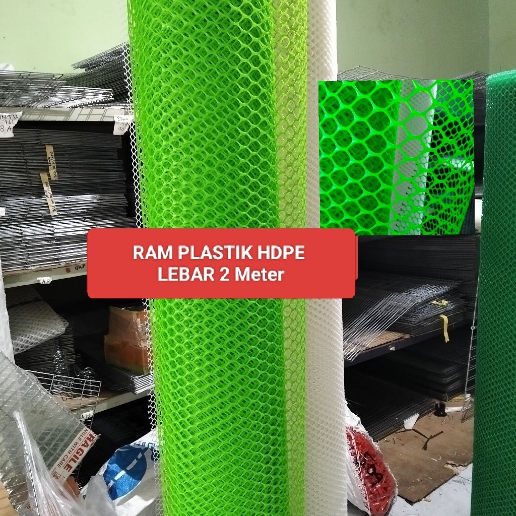 RAM PLASTIK HIJAU HDPE Lebar 2 m X 1 m